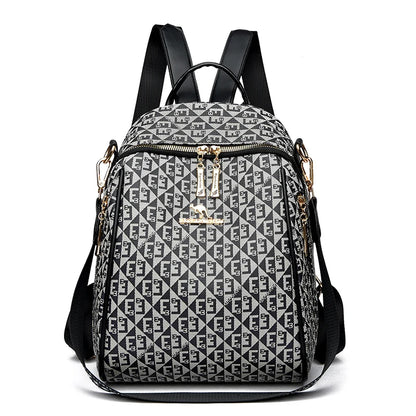 2024 New Fashion Retro Women's Backpack Famous Designer Letter Printed Female Shoulder Bag Large Capacity Student Bags Sac A Dos