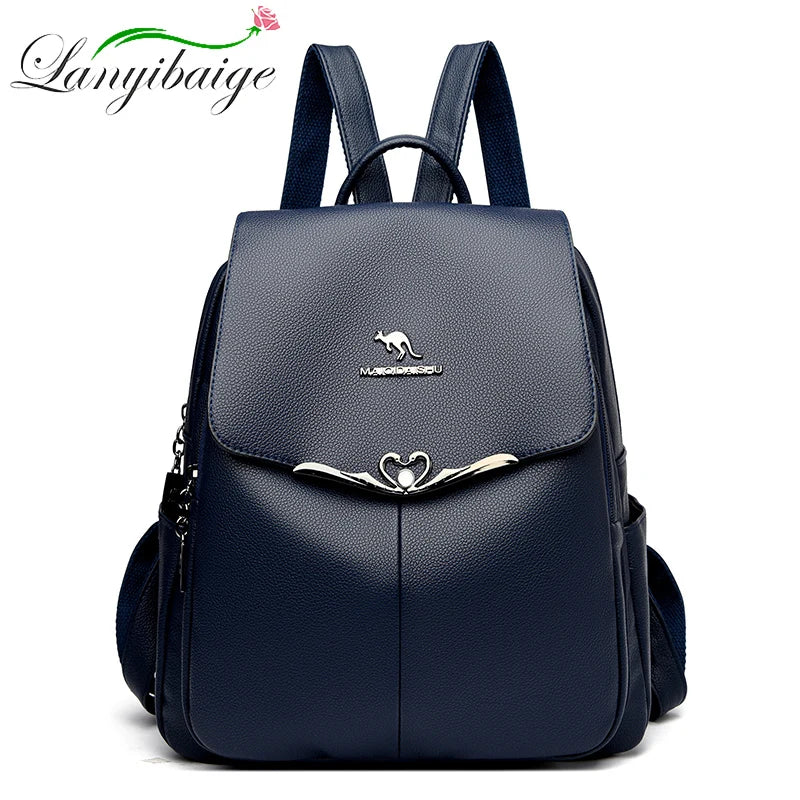 2024 New Fashion Retro Women's Backpack Luxury Brand Female Designer Single Shoulder Bag Trendy Girl Large Capacity Bookpack Sac