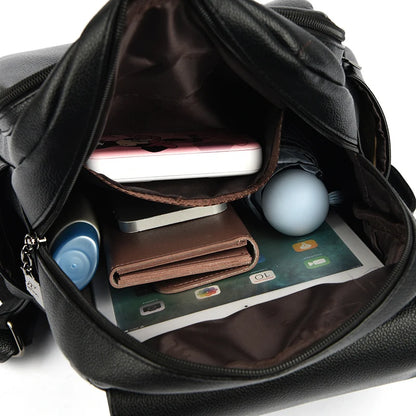 2024 New Fashion Retro Women's Backpack Luxury Brand Female Designer Single Shoulder Bag Trendy Girl Large Capacity Bookpack Sac