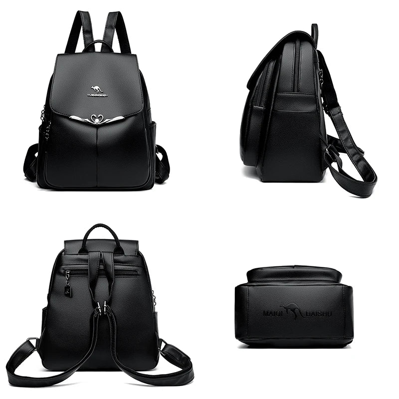 2024 New Fashion Retro Women's Backpack Luxury Brand Female Designer Single Shoulder Bag Trendy Girl Large Capacity Bookpack Sac