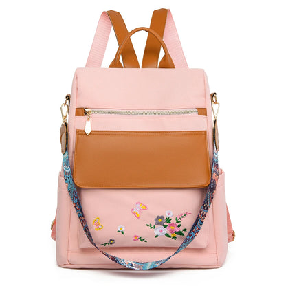 2024 New Fashion Retro Women's Shoulder Bag High Quality Embroidered Female Backpack School Student Large Capacity Book Bags Sac