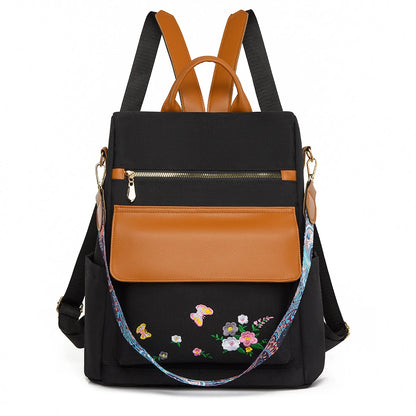 2024 New Fashion Retro Women's Shoulder Bag High Quality Embroidered Female Backpack School Student Large Capacity Book Bags Sac