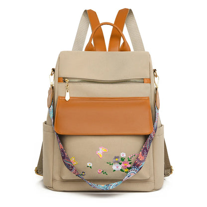 2024 New Fashion Retro Women's Shoulder Bag High Quality Embroidered Female Backpack School Student Large Capacity Book Bags Sac