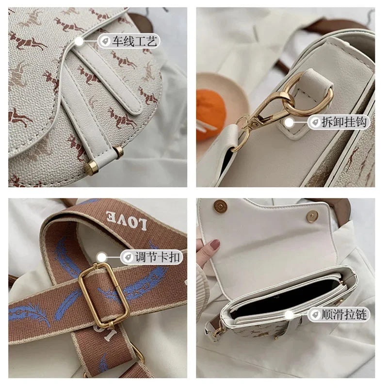 2024 New Fashion Shoulder Luxury Saddle Bag Crossbody Messenger Bags Famous Designer Women Handbags and Purses