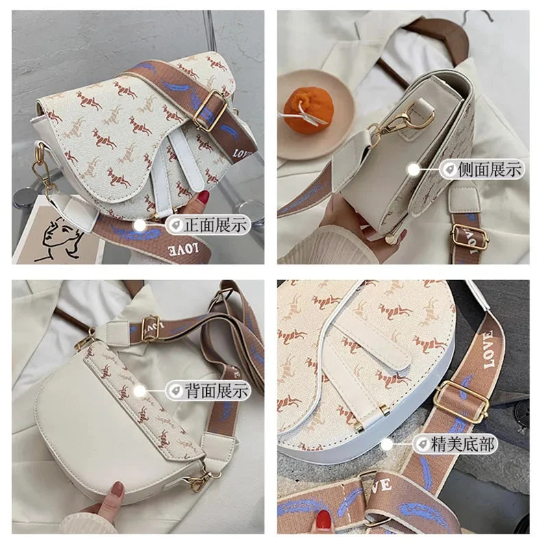 2024 New Fashion Shoulder Luxury Saddle Bag Crossbody Messenger Bags Famous Designer Women Handbags and Purses