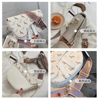 2024 New Fashion Shoulder Luxury Saddle Bag Crossbody Messenger Bags Famous Designer Women Handbags and Purses