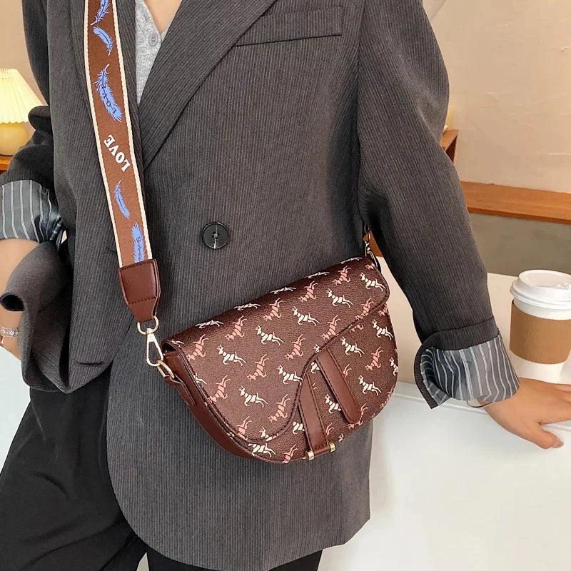 2024 New Fashion Shoulder Luxury Saddle Bag Crossbody Messenger Bags Famous Designer Women Handbags and Purses