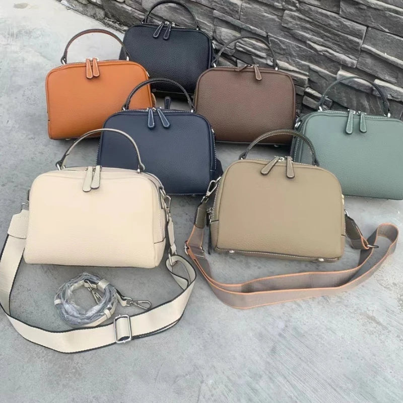 2024 New Fashion Wide Shoulder Strap Crossbody Bag Versatile Casual Commuter Large Capacity Handbags Purses Vintage Bolsas