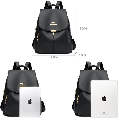 2024 New Fashion Women's Backpack Large Capacity School Student Soft Book Bag Solid Color Versatile Women's Travel Shoulder Bags