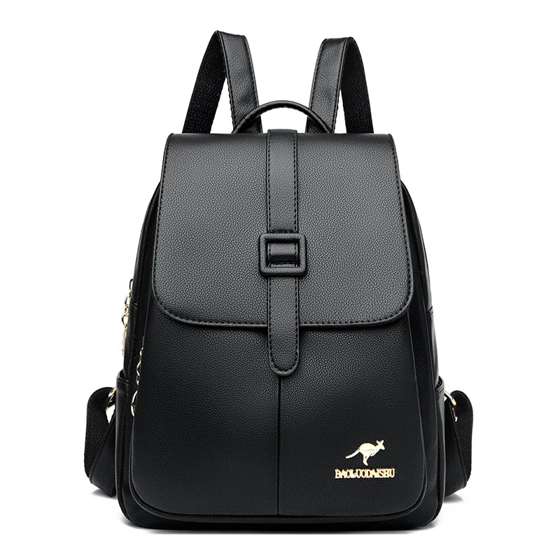 2024 New Fashion Women's Backpack Large Capacity School Student Soft Book Bag Solid Color Versatile Women's Travel Shoulder Bags