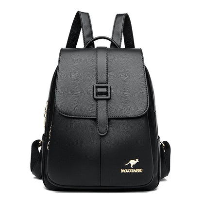 2024 New Fashion Women's Backpack Large Capacity School Student Soft Book Bag Solid Color Versatile Women's Travel Shoulder Bags