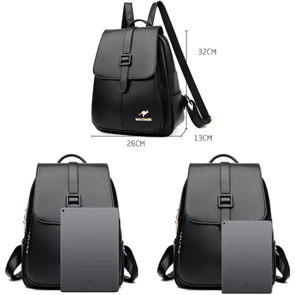 2024 New Fashion Women's Backpack Large Capacity School Student Soft Book Bag Solid Color Versatile Women's Travel Shoulder Bags