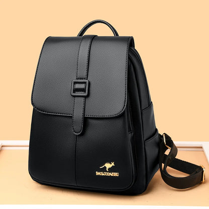 2024 New Fashion Women's Backpack Large Capacity School Student Soft Book Bag Solid Color Versatile Women's Travel Shoulder Bags