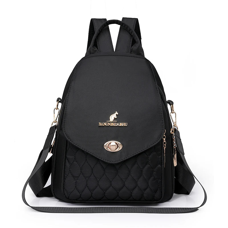 2024 New Fashion Women's Backpack Retro Trendy Female Nylon Single Shoulder Bolsas Luxury Brand Girl Student Backpack Sac A Dos