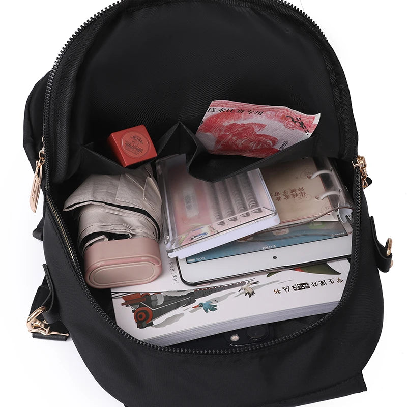 2024 New Fashion Women's Backpack Retro Trendy Female Nylon Single Shoulder Bolsas Luxury Brand Girl Student Backpack Sac A Dos