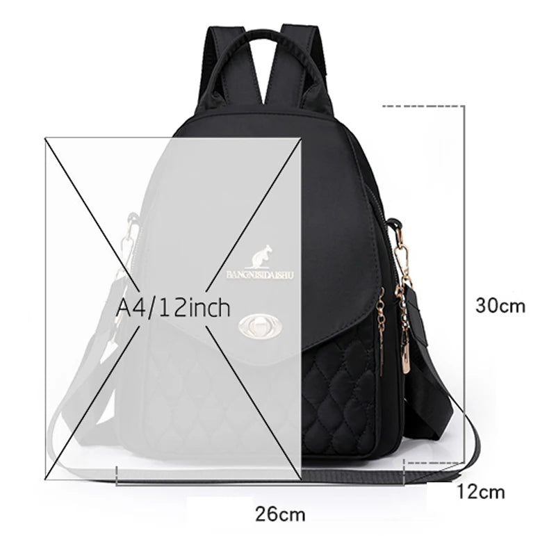 2024 New Fashion Women's Backpack Retro Trendy Female Nylon Single Shoulder Bolsas Luxury Brand Girl Student Backpack Sac A Dos