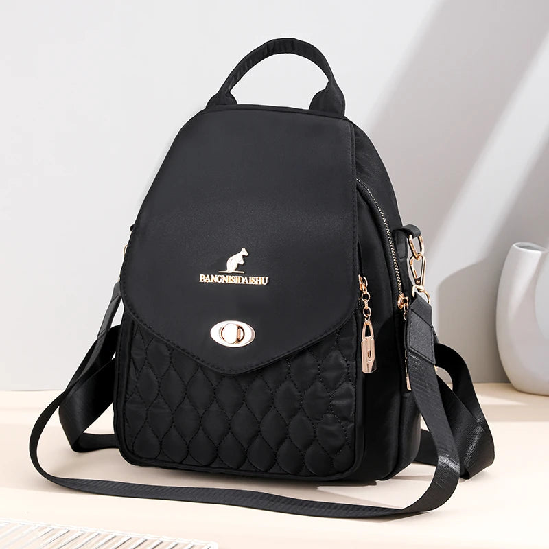 2024 New Fashion Women's Backpack Retro Trendy Female Nylon Single Shoulder Bolsas Luxury Brand Girl Student Backpack Sac A Dos