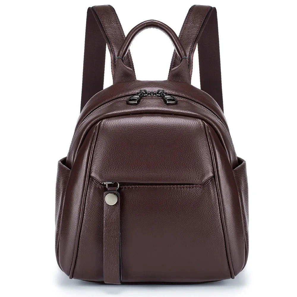 2024 New Female Fashion Trend Simple Senior Sense of Everything Large Capacity Leather Soft Shell Small Backpack