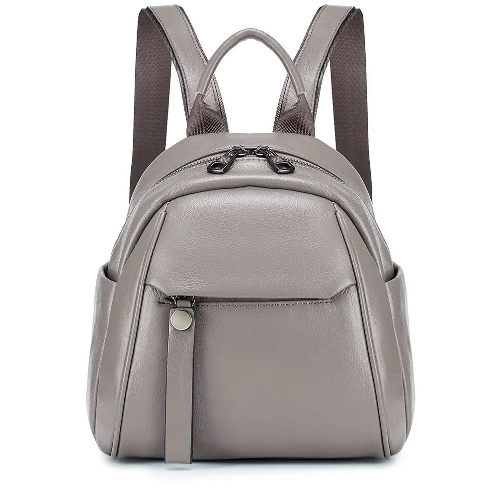 2024 New Female Fashion Trend Simple Senior Sense of Everything Large Capacity Leather Soft Shell Small Backpack