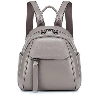 2024 New Female Fashion Trend Simple Senior Sense of Everything Large Capacity Leather Soft Shell Small Backpack