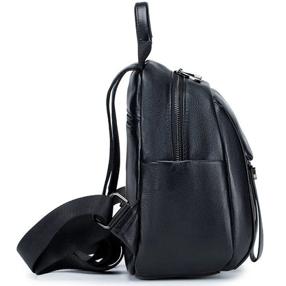 2024 New Female Fashion Trend Simple Senior Sense of Everything Large Capacity Leather Soft Shell Small Backpack