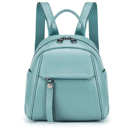 2024 New Female Fashion Trend Simple Senior Sense of Everything Large Capacity Leather Soft Shell Small Backpack