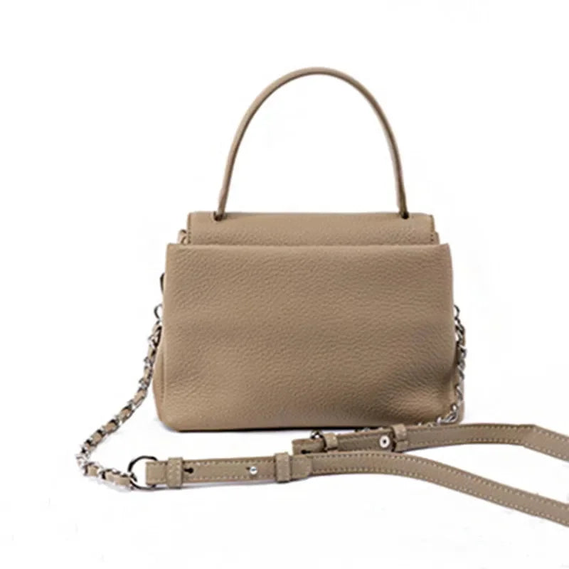 2024 New First Layer Cowhide Shoulder Designer Commuter Portable Messenger Simple Leather Women's Bag
