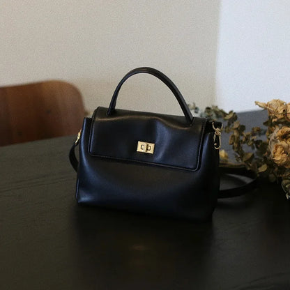 2024 New First Layer Soft Cowhide Commuting Bag Portable One-Shoulder Retro Large Capacity Crossbody Bag for Women Luxury Bag