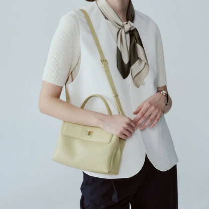 2024 New First Layer Soft Cowhide Commuting Bag Portable One-Shoulder Retro Large Capacity Crossbody Bag for Women Luxury Bag