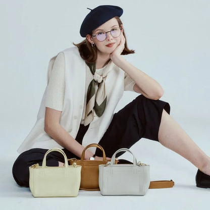 2024 New French Mini Tote Bag First Layer Cowhide Fashion Handbag Genuine Leather Shoulder Bag Designer Bags Luxury