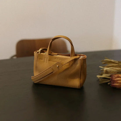 2024 New French Mini Tote Bag First Layer Cowhide Fashion Handbag Genuine Leather Shoulder Bag Designer Bags Luxury