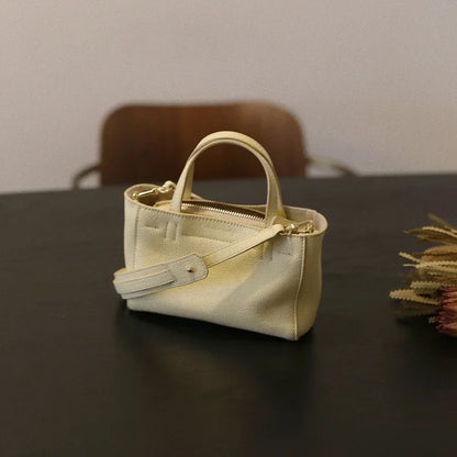 2024 New French Mini Tote Bag First Layer Cowhide Fashion Handbag Genuine Leather Shoulder Bag Designer Bags Luxury