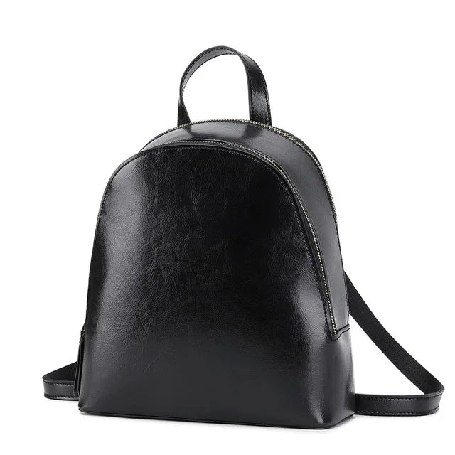 2024 New Genuine Leather Bag Manufacturer Wholesale Korean Cowhide Small Design Sense Backpack Women's