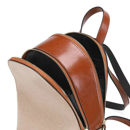 2024 New Genuine Leather Bag Manufacturer Wholesale Korean Cowhide Small Design Sense Backpack Women's