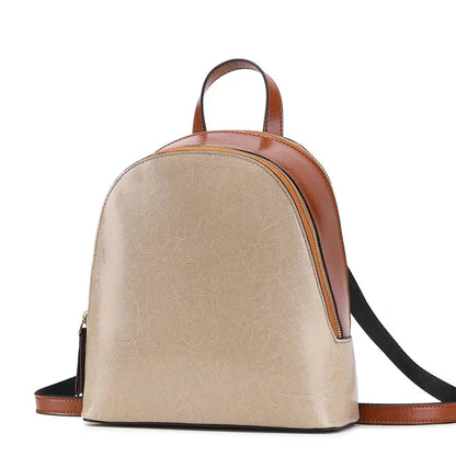 2024 New Genuine Leather Bag Manufacturer Wholesale Korean Cowhide Small Design Sense Backpack Women's