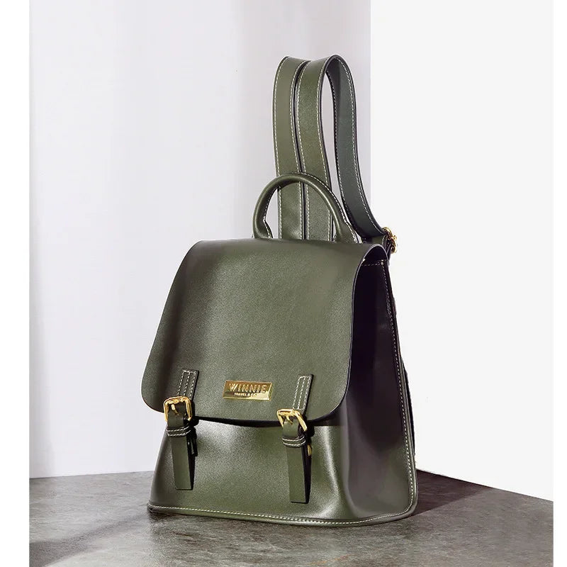 2024 New Genuine Leather Bags for Women Fashionable Cowhide Backpacks Girls Handbags School Backpack