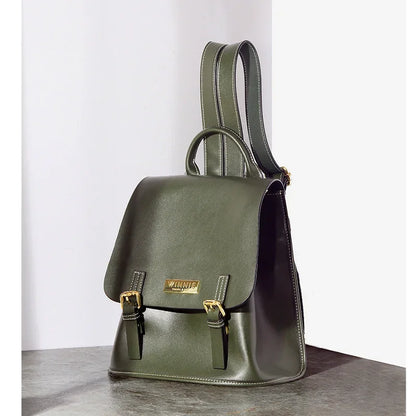 2024 New Genuine Leather Bags for Women Fashionable Cowhide Backpacks Girls Handbags School Backpack