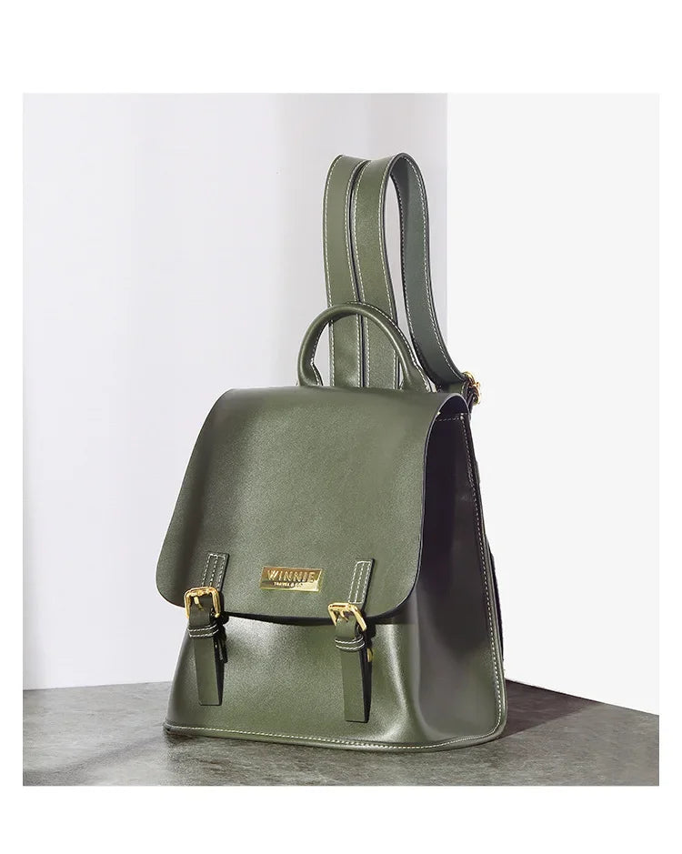 2024 New Genuine Leather Bags for Women Fashionable Cowhide Backpacks Girls Handbags School Backpack