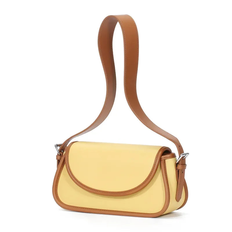 2024 New Genuine Leather Fashion Korean Women's Bags Niche Crossbody Shoulder Underarm Bag Luxury Designer Handbag