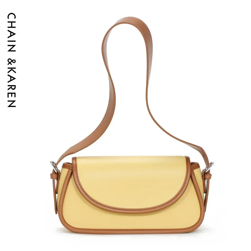 2024 New Genuine Leather Fashion Korean Women's Bags Niche Crossbody Shoulder Underarm Bag Luxury Designer Handbag