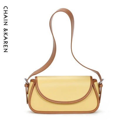 2024 New Genuine Leather Fashion Korean Women's Bags Niche Crossbody Shoulder Underarm Bag Luxury Designer Handbag