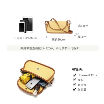 2024 New Genuine Leather Fashion Korean Women's Bags Niche Crossbody Shoulder Underarm Bag Luxury Designer Handbag