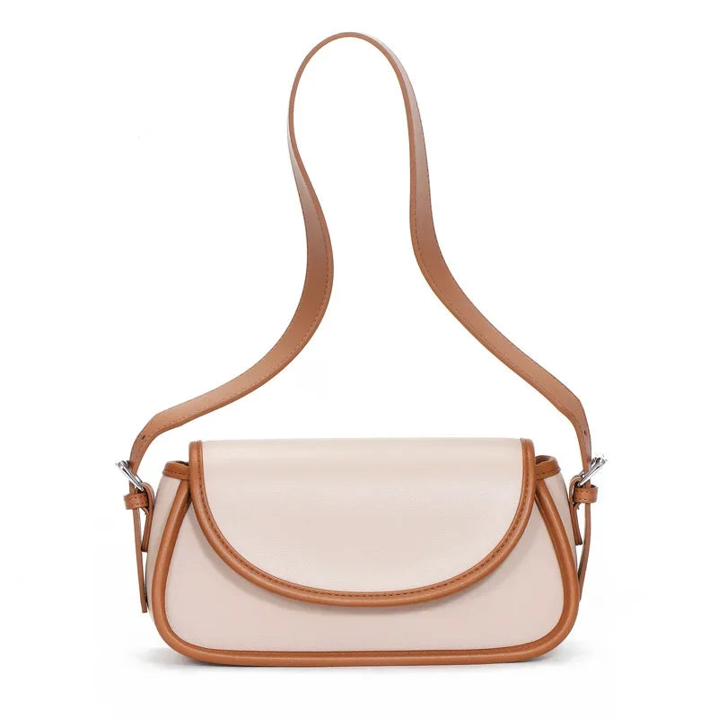 2024 New Genuine Leather Fashion Korean Women's Bags Niche Crossbody Shoulder Underarm Bag Luxury Designer Handbag