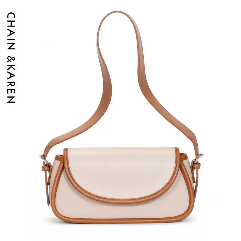 2024 New Genuine Leather Fashion Korean Women's Bags Niche Crossbody Shoulder Underarm Bag Luxury Designer Handbag
