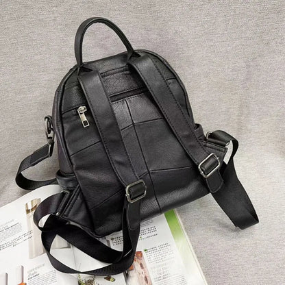 2024 New Genuine Leather Shoulder Bag Woman Korean Chic Soft Cowhide Student Backpack Leisure Travel Handbags Female Bolsas