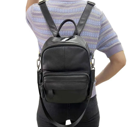 2024 New Genuine Leather Shoulder Bag Woman Korean Chic Soft Cowhide Student Backpack Leisure Travel Handbags Female Bolsas