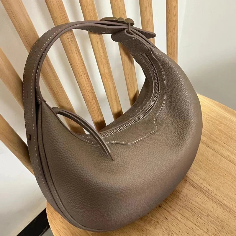 2024 New Genuine Leather Single Shoulder Underarm Bags for Women Fashion All-match Handbags Simple Commuter Bolsos Mujer Moda
