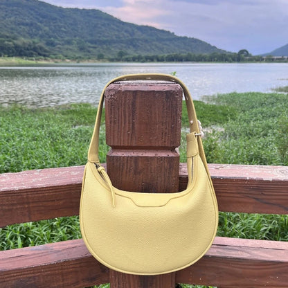 2024 New Genuine Leather Single Shoulder Underarm Bags for Women Fashion All-match Handbags Simple Commuter Bolsos Mujer Moda