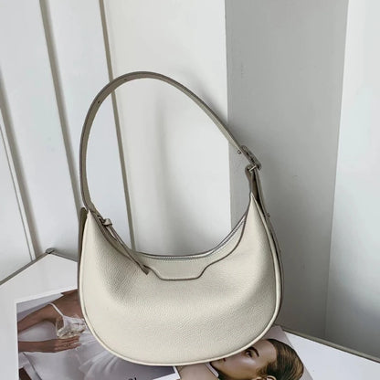 2024 New Genuine Leather Single Shoulder Underarm Bags for Women Fashion All-match Handbags Simple Commuter Bolsos Mujer Moda