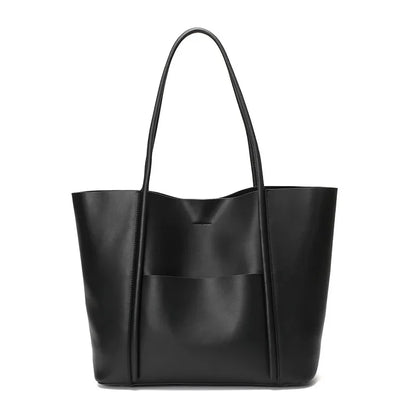 2024 New Genuine Leather Tote Bag Summer Handheld Cowhide Commuter Shoulder Bag Women's Large Capacity